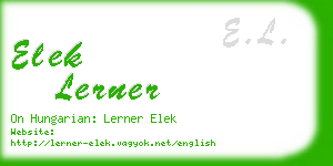 elek lerner business card